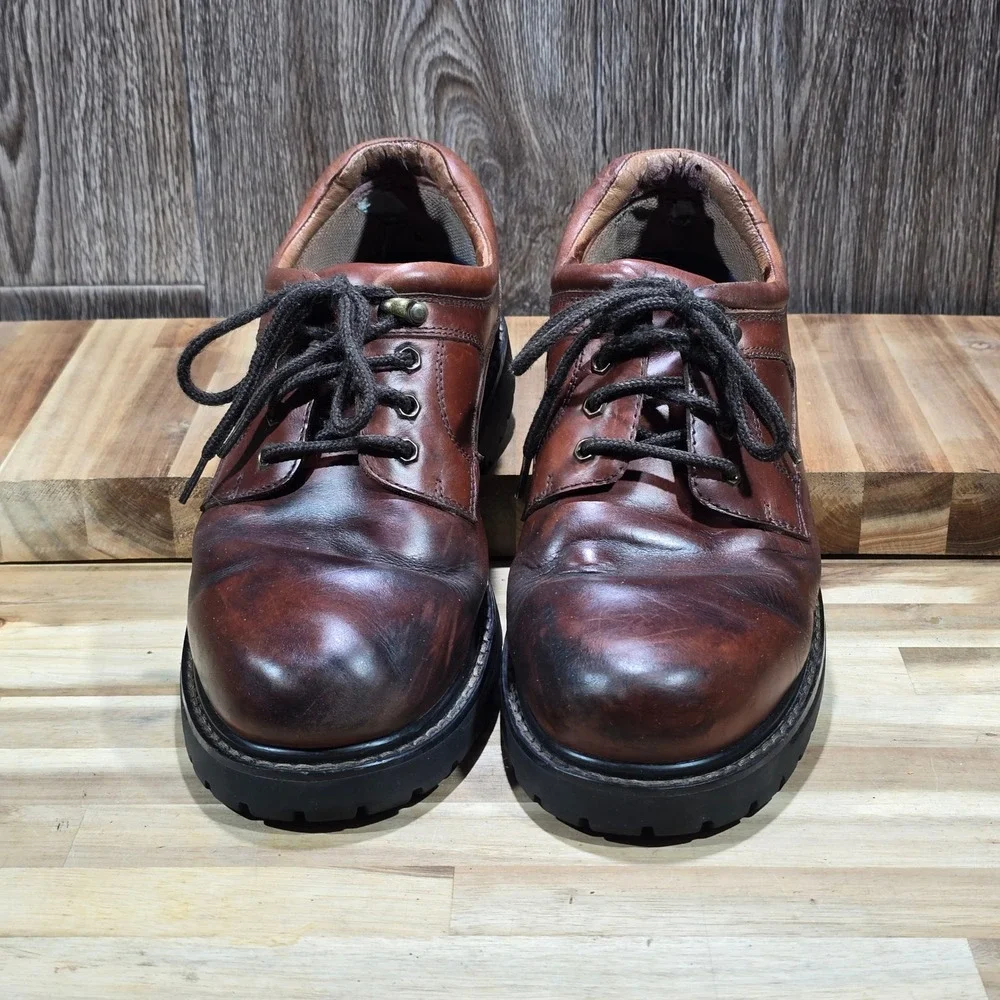 Dockers Shoes Mens 9.5M Brown Leather Rugged Oxford Casual Lug Sole Comfort Gorp